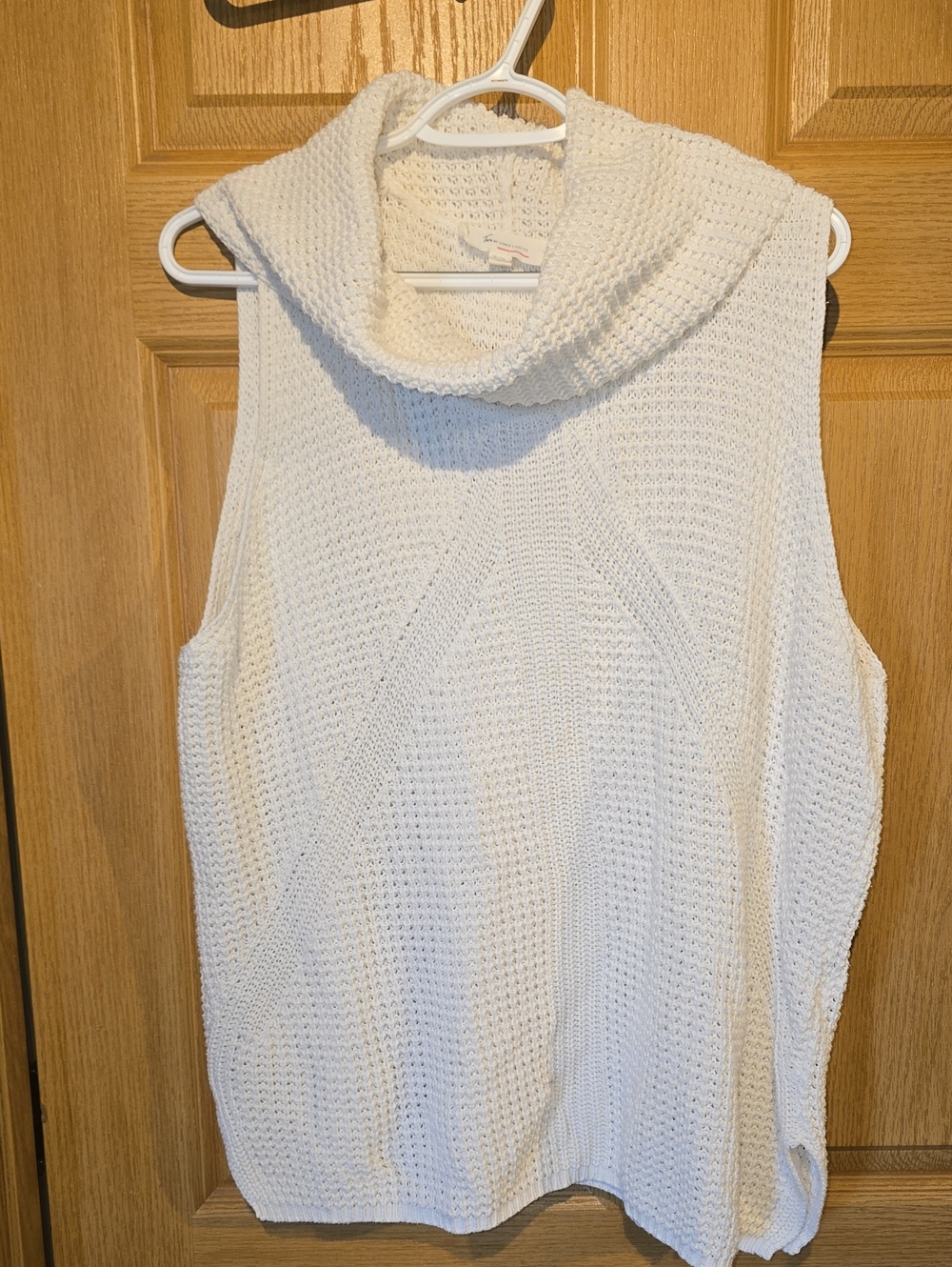 Two by Vince Camuto Sleeveless Cowl Neck Sweater - White